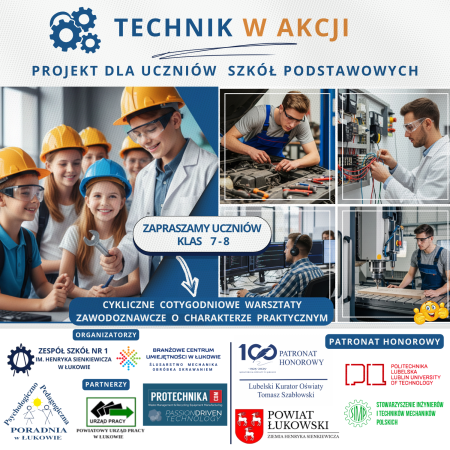 „TECHNIK W AKCJI”– warsztaty zawodoznawcze dla uczniów klas VII–VIII